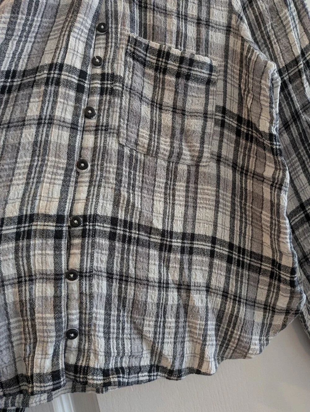 Anthropologie Pilcro Keira Peter Pan Collar Blouse Plaid Long Sleeve Size XXS